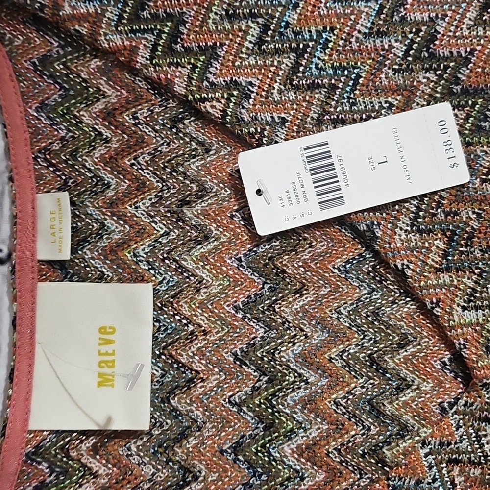 Maeve Anthropologie Chevron Patterned Dress w Slip Dress Underneath! NEW! w Tags